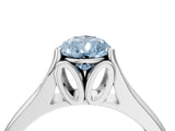 White gold Fancy Blue Pear  Solitaire Diamond Ring with Cathedral Band and Four-Prong Setting_70