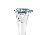 White gold Fancy Blue Pear  Solitaire Diamond Ring with Cathedral Band and Four-Prong Setting_71