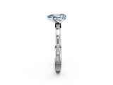 White gold Fancy Blue Pear  Solitaire Diamond Ring with Channel-Set Baguette Band and Four-Prong Setting_81