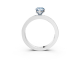 White gold Fancy Blue Pear  Solitaire Diamond Ring with Channel-Set Baguette Band and Four-Prong Setting_82