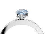 White gold Fancy Blue Pear  Solitaire Diamond Ring with Channel-Set Baguette Band and Four-Prong Setting_83