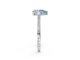 White gold Fancy Blue Pear  Solitaire Diamond Ring with Channel Set Band and Bezel Prong Setting_58