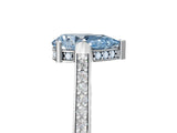 White gold Fancy Blue Pear  Solitaire Diamond Ring with Channel Set Band and Bezel Prong Setting_66