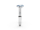 White gold Fancy Blue Pear  Solitaire Diamond Ring with Channel-Set Band and Four-Prong Setting_5