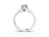 White gold Fancy Blue Pear  Solitaire Diamond Ring with Channel-Set Band and Four-Prong Setting_6