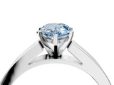White gold Fancy Blue Pear  Solitaire Diamond Ring with Channel-Set Band and Four-Prong Setting_7