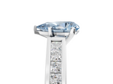 White gold Fancy Blue Pear  Solitaire Diamond Ring with Channel-Set Band and Four-Prong Setting_8