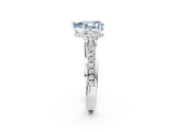 White gold Fancy Blue Pear  Solitaire Diamond Ring with Channel Set Band and Six-Prong Setting_74