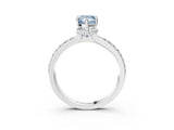 White gold Fancy Blue Pear  Solitaire Diamond Ring with Channel Set Band and Six-Prong Setting_75
