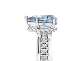 White gold Fancy Blue Pear  Solitaire Diamond Ring with Channel Set Band and Six-Prong Setting_77