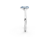 White gold Fancy Blue Pear  Solitaire Diamond Ring with Four-Prong Setting and Classic Band_5