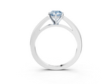 White gold Fancy Blue Pear  Solitaire Diamond Ring with Four-Prong Setting and Classic Band_6