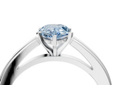 White gold Fancy Blue Pear  Solitaire Diamond Ring with Four-Prong Setting and Classic Band_7