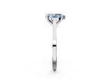 White gold Fancy Blue Pear  Solitaire Diamond Ring with Four-Prong Setting and Tapered Band 3