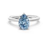 White gold Fancy Blue Pear  Solitaire Diamond Ring with Four-Prong Setting on a Plain Band_32