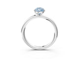 White gold Fancy Blue Pear  Solitaire Diamond Ring with Four-Prong Setting on a Plain Band_35