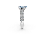 White gold Fancy Blue Pear  Solitaire Diamond Ring with Milgrain Pavé Band and Four-Prong Setting_34
