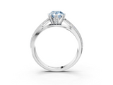 White gold Fancy Blue Pear  Solitaire Diamond Ring with Milgrain Pavé Band and Four-Prong Setting_41