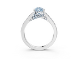 White gold Fancy Blue Pear  Solitaire Diamond Ring with Pavé Band and Four-Prong Setting_89