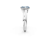 White gold Fancy Blue Pear  Solitaire Diamond Ring with Pave Band and Six-Prong Setting_51