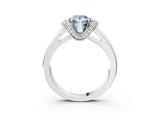 White gold Fancy Blue Pear  Solitaire Diamond Ring with Pave Band and Six-Prong Setting_52