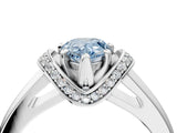 White gold Fancy Blue Pear  Solitaire Diamond Ring with Pave Band and Six-Prong Setting_53