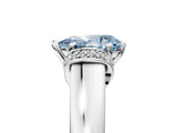 White gold Fancy Blue Pear  Solitaire Diamond Ring with Pave Band and Six-Prong Setting_54