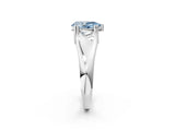 White gold Fancy Blue Pear  Solitaire Diamond Ring with Six-Prong Cathedral Setting_34
