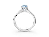 White gold Fancy Blue Pear  Solitaire Diamond Ring with Six-Prong Cathedral Setting_35