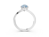 White gold Fancy Blue Pear  Solitaire Diamond Ring with Six-Prong Setting and Tapered Band_20
