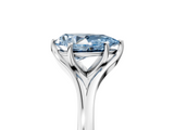 White gold Fancy Blue Pear  Solitaire Diamond Ring with Six-Prong Setting and Tapered Band_22