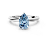 White gold Fancy Blue Pear  Solitaire Diamond Ring with Six-Prong Setting on a Classic Band_3