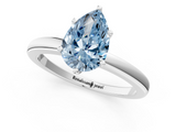 White gold Fancy Blue Pear  Solitaire Diamond Ring with Six-Prong Setting on a Classic Band_4
