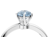 White gold Fancy Blue Pear  Solitaire Diamond Ring with Six-Prong Setting on a Classic Band_7