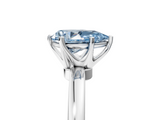 White gold Fancy Blue Pear  Solitaire Diamond Ring with Six-Prong Setting on a Classic Band_8