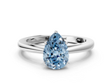 White gold Fancy Blue Pear  Solitaire Diamond Ring with Split Shank and Four-Prong Setting_20