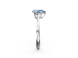White gold Fancy Blue Pear  Solitaire Diamond Ring with Split Shank and Four-Prong Setting_22