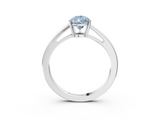White gold Fancy Blue Pear  Solitaire Diamond Ring with Split Shank and Four-Prong Setting_23