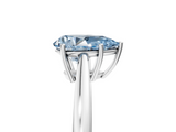 White gold Fancy Blue Pear  Solitaire Diamond Ring with Split Shank and Four-Prong Setting_25