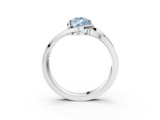 White gold Fancy Blue Pear  Solitaire Diamond Ring with Split Shank and Prong Setting_44