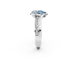 White gold Fancy Blue Pear  Solitaire Diamond Ring with Split Shank and Prong Setting_44