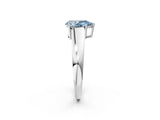 White gold Fancy Blue Pear  Solitaire Diamond Ring with Tapered Band and Four-Prong Setting_51