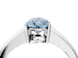 White gold Fancy Blue Pear  Solitaire Diamond Ring with Tapered Band and Four-Prong Setting_53