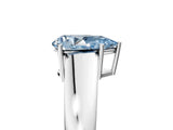 White gold Fancy Blue Pear  Solitaire Diamond Ring with Tapered Band and Four-Prong Setting_54