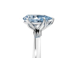 White gold Fancy Blue Pear  Solitaire Diamond Ring with Thin Band and Four-Prong Setting_53