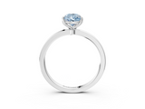 White gold Fancy Blue Pear  Solitaire Diamond Ring with Thin Band and Four-Prong Setting_6