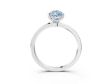 White gold Fancy Blue Pear  Solitaire Diamond Ring with Thin Band and Four-Prong Setting_87