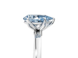 White gold Fancy Blue Pear  Solitaire Diamond Ring with Thin Band and Four-Prong Setting_89