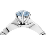 White gold Fancy Blue Pear  Solitaire Diamond Twisted Band with Four-Prong Setting_81