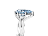 White gold Fancy Blue Pear  Solitaire Diamond Twisted Band with Four-Prong Setting_82